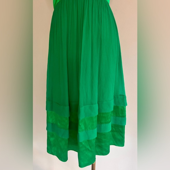 Y2K MAGGY LONDON Babydoll Silk Chiffon Satin Halter Dress Coquette Glam Size 10 - Picture 7 of 15